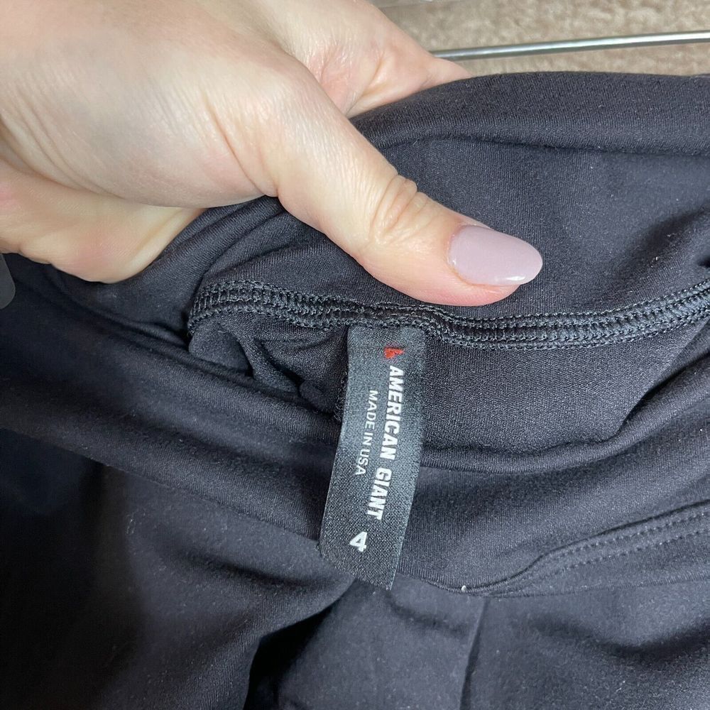American Giant Crop Power Leggings Womens Size 4 Black Performance Side Pocket - Picture 8 of 11